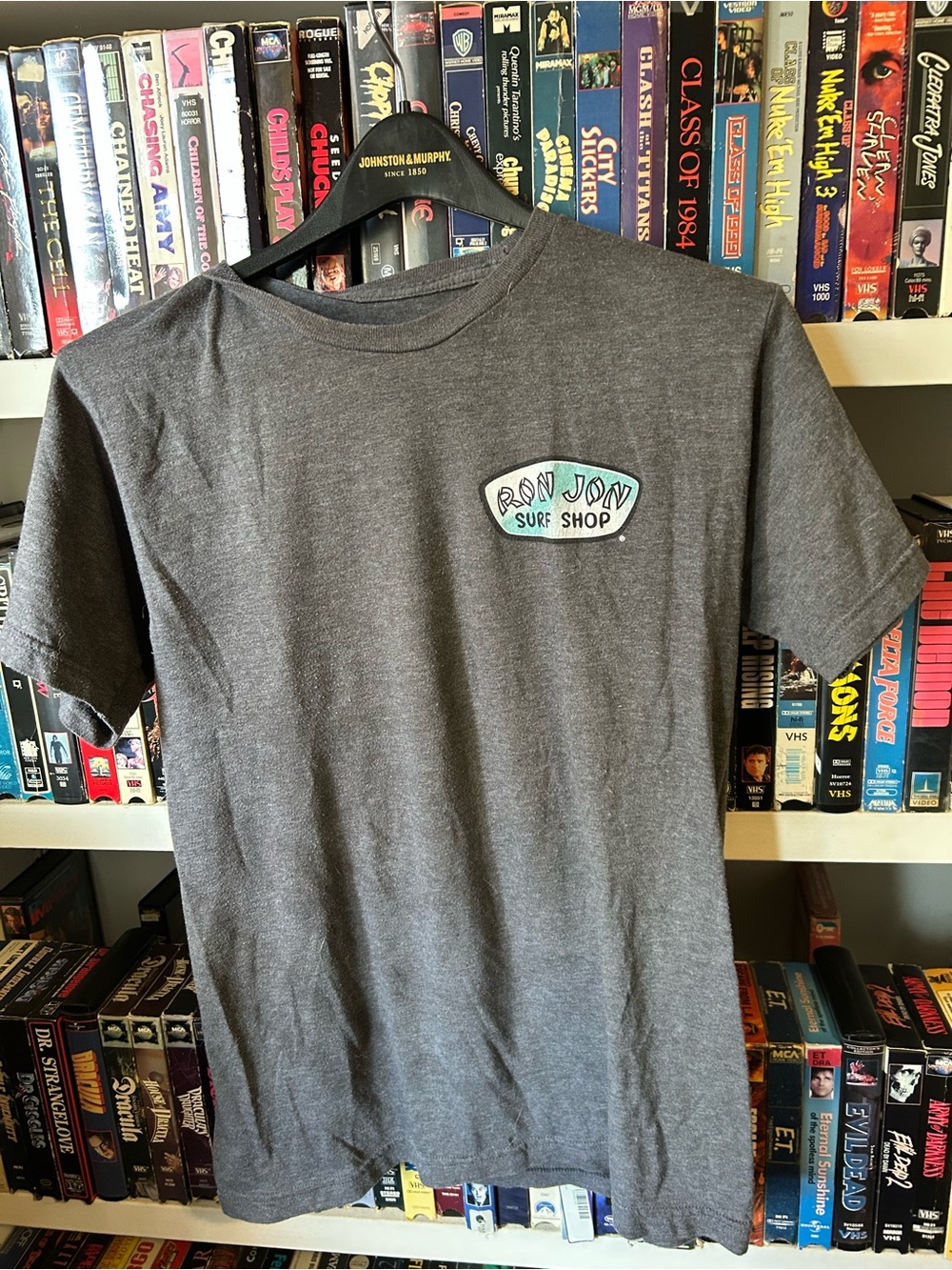 Ron Jon Gray Short Sleeve Surf Shop Tee with Mint Logo